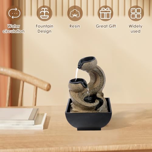 Modern Resin Tabletop Water Fountain for Indoor Relaxation