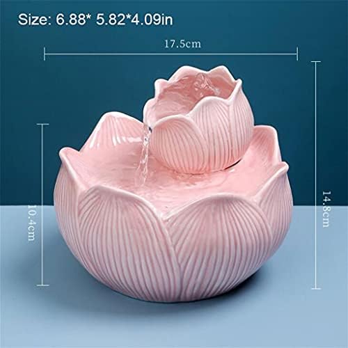 Lotus Tabletop Fountain Ceramic Indoor Water Feature Green