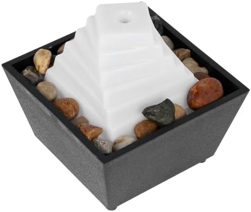 USB Tabletop Fountain with Light and Pebbles