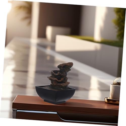 110v Tabletop Fountain with LED Light and Meditation Decor