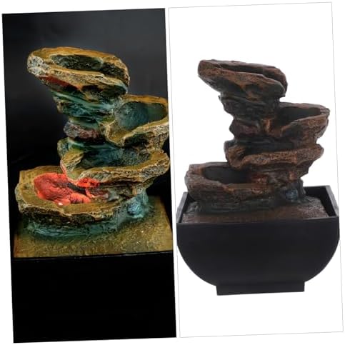 110v Tabletop Fountain with LED Light and Meditation Decor