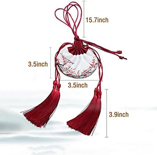 6 Pcs Chinese Silk Brocade Coin Bags with Drawstring Pouches