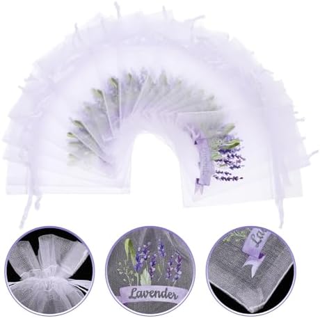 LOGOFUN 20pcs Lavender Sachet Bags - White