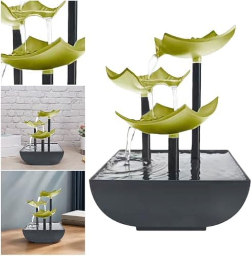 Tabletop Water Fountain with LED Light for Indoor Relaxation