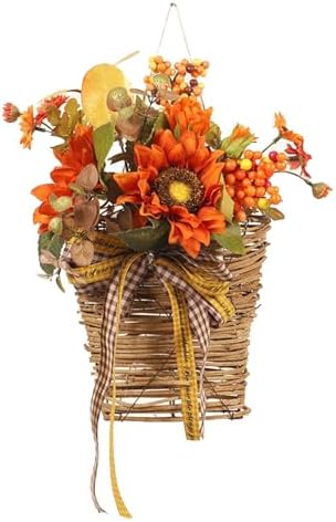 Sunflower Door Wreath for Fall Front Door Decoration