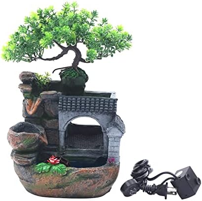 1181 Inch Tall Tabletop Waterfall Fountain with LED Light