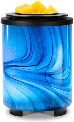 Electric Wax Melt Warmer with 7-Color LED Light and Art-Glass Design