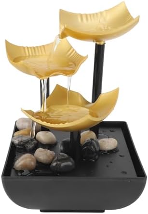 3 Tier Desktop Fountain with LED Light and Stones