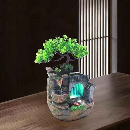 1181 Inch Tall Tabletop Waterfall Fountain with LED Light