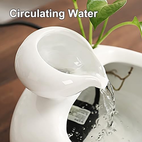 Ceramic Indoor Fountain with Anti-Dry Burn Pump
