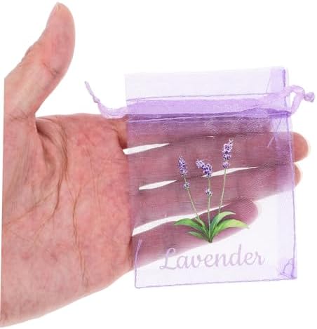 VICASKY 20Pcs Lavender Sachet Bags Breathable Mesh Drawstring Pouches for Organizing Herbs Clothes and Household Items