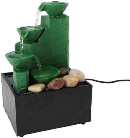Emerald Green Tabletop Fountain with LED Light