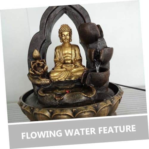 Buddha Waterfall Fountain LED Light Resin Indoor Decor