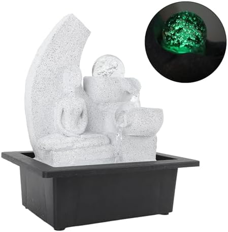 Tabletop Fountain with LED Lights and USB Power