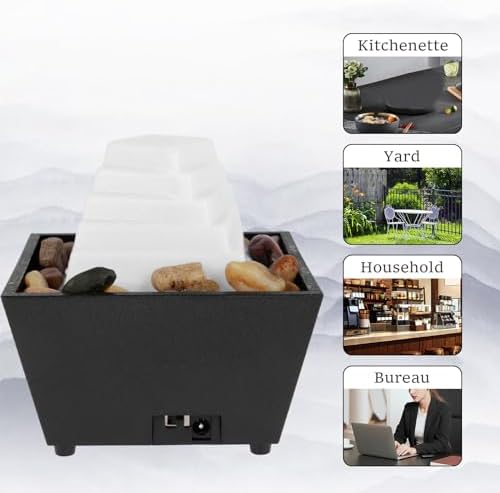 USB Tabletop Fountain with Light and Pebbles