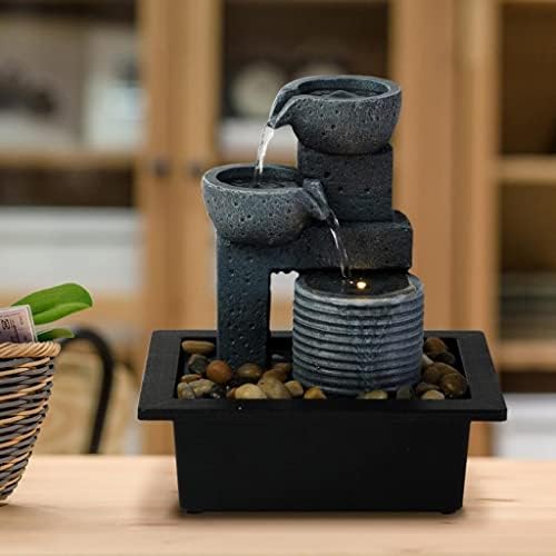YOUQUEEN Tabletop Fountain with LED Lights