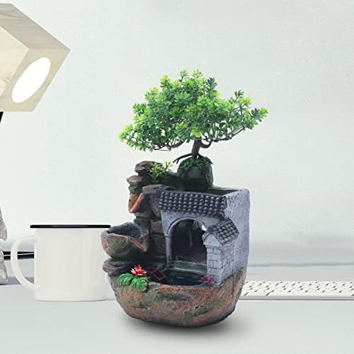 Indoor Waterfall Fountain with LED Lights for Home Office Decor