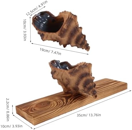 LIFKICH Decorative Tabletop Fountain with Heavy Duty Pump Sea Conch Style Water Feature for Garden and Home