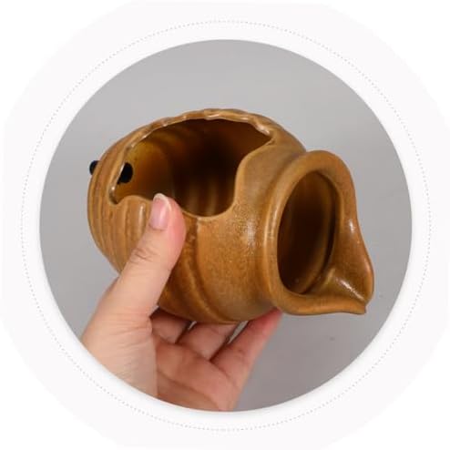 Classic Yellow Tabletop Fountain Ceramic Water Jar Indoor Zen Decor