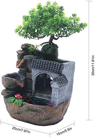 1181 Inch Tall Tabletop Waterfall Fountain with LED Light
