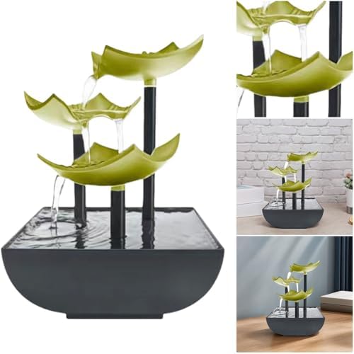 Tabletop Water Fountain with LED Light for Indoor Relaxation