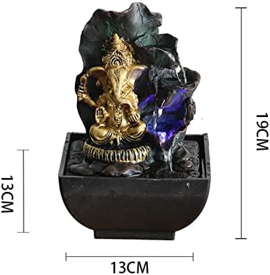 Ganesha Statue Tabletop Fountain Buddha Figurine 13cmx13cmx19cm