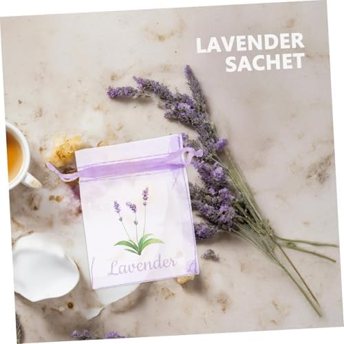 VICASKY 20Pcs Lavender Sachet Bags Breathable Mesh Drawstring Pouches for Organizing Herbs Clothes and Household Items