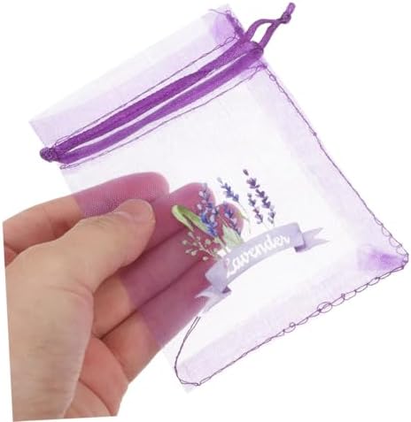 Wakauto 20pcs Lavender Drawstring Sachets for Herbs Spices and Home Decor