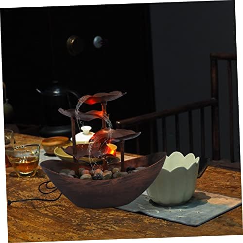 Running Water Ornament Lotus Leaf Tabletop Fountain for Home