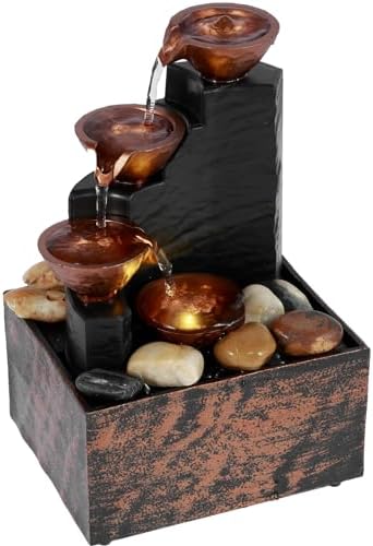 Mini Desktop Fountain with Light and Waterfall Sound