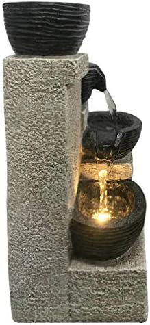 Stacking Bowls Fountain with Warm LED Lights