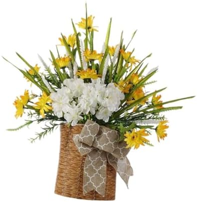 Fancyes Door Wreath Garland Welcome Sign Artificial Flowers for Front Door Home Decor