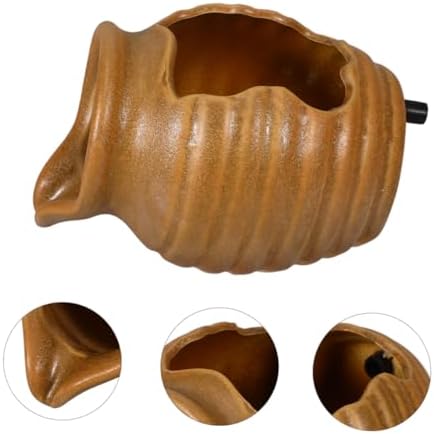 Classic Yellow Tabletop Fountain Ceramic Water Jar Indoor Zen Decor