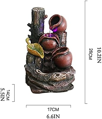 Dypasa Tabletop Fountain Resin Water Feature Indoor Zen Waterfall Decor