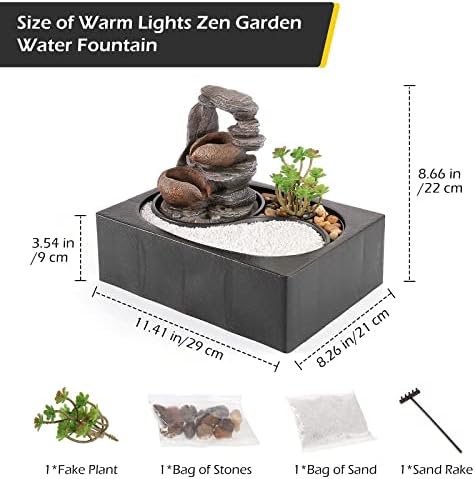 Dyna-Living 2pcs Tabletop Water Fountain with Pump for Home and Office Decor