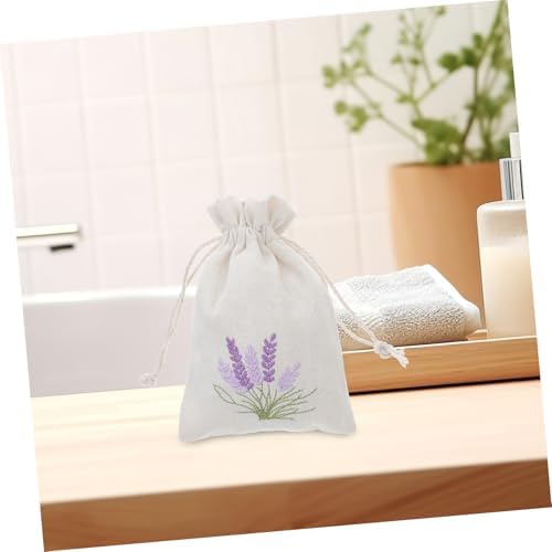 Cabilock Lavender Cotton Drawstring Sachet Bags 10 Pack