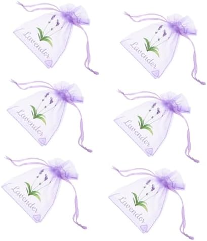 VICASKY 20Pcs Lavender Sachet Bags Breathable Mesh Drawstring Pouches for Organizing Herbs Clothes and Household Items