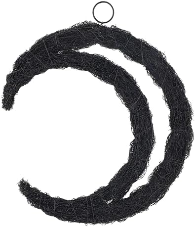 16 Inch Black Moon Wreath Halloween Decor