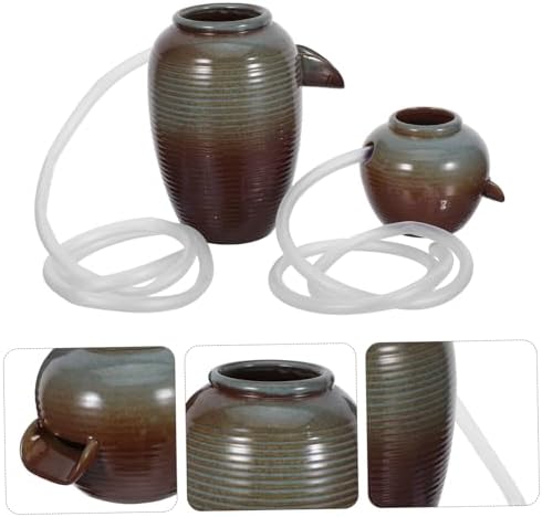 LIFKOME 2pcs Ceramic Tabletop Fountain for Indoor Decor