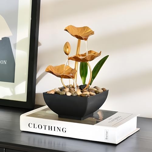 FengShui Caishen Tabletop Water Fountain for Relaxation and Meditation
