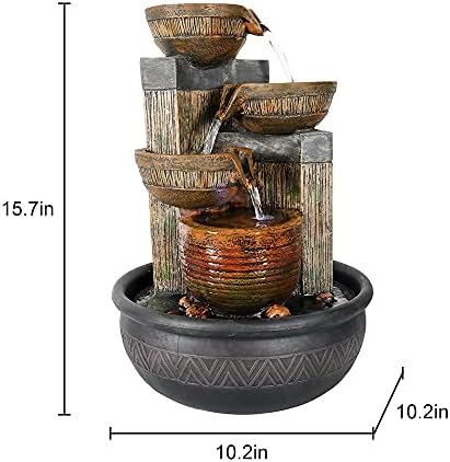 Relaxation Tabletop Fountain with LED Lights - Brown 157 Inch