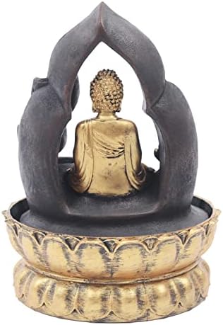 11 Inch Gold Buddha Tabletop Fountain with LED Light