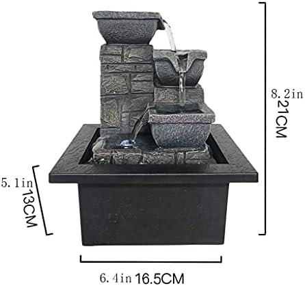 UYVI Tabletop Fountain 4-Tiered Feng Shui Rolling Ball Decor Indoor Office