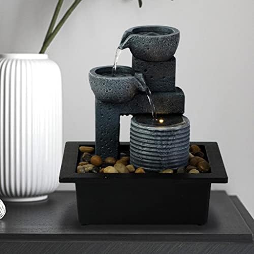 YOUQUEEN Tabletop Fountain with LED Lights