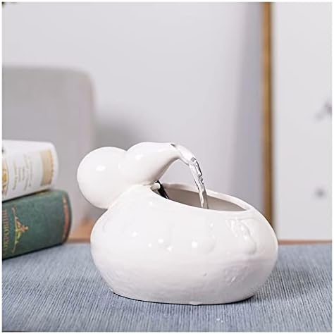 GRFIT Tabletop Fountain Mini Ceramic Indoor Waterfall Decor