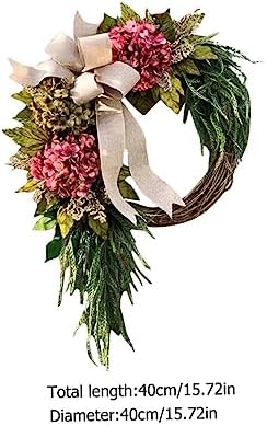 Front Door Wreath Hanger with Hydrangea Garland
