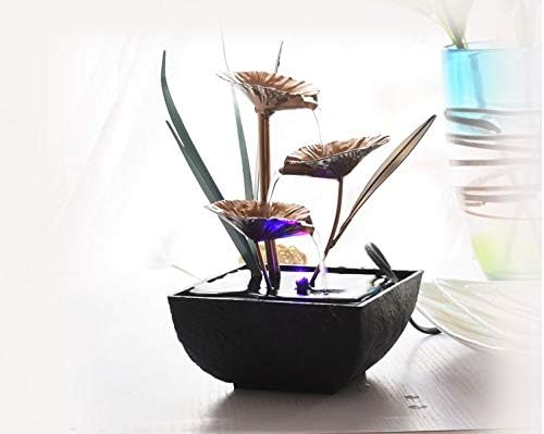 Generic BTMDECOR Small Tabletop Fountain Indoor Home Decor Accent Living Room Bedroom Kitchen Bathroom Office Gold