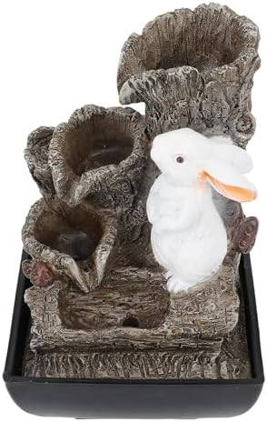 Bunny Tabletop Fountain with LED Lights and Quiet Pump