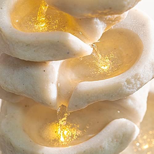 WAOCEO Tabletop Fountain with LED Lights and Soothing Water Sound