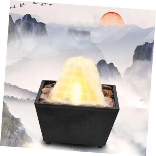 1set Relaxing Desk LED Lighted Fountain for Zen Room Decor